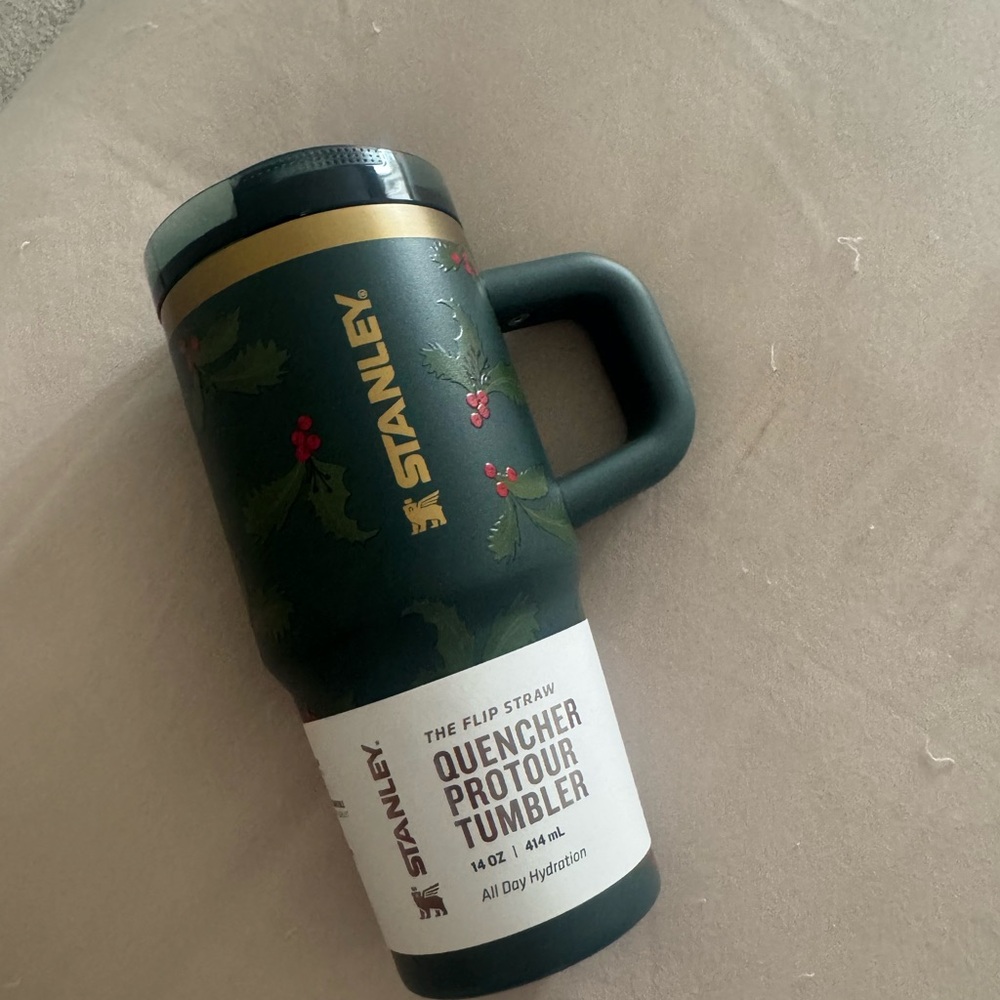 Stanley Dark Green Tumbler with Holly Accents